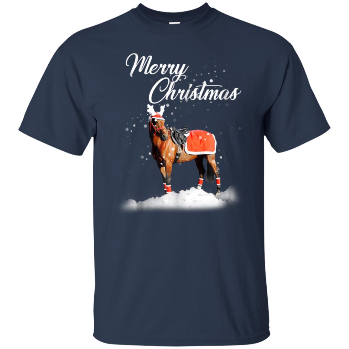 Santa Merry Christmas Horse TShirt Farm Farmer Christmas Tee