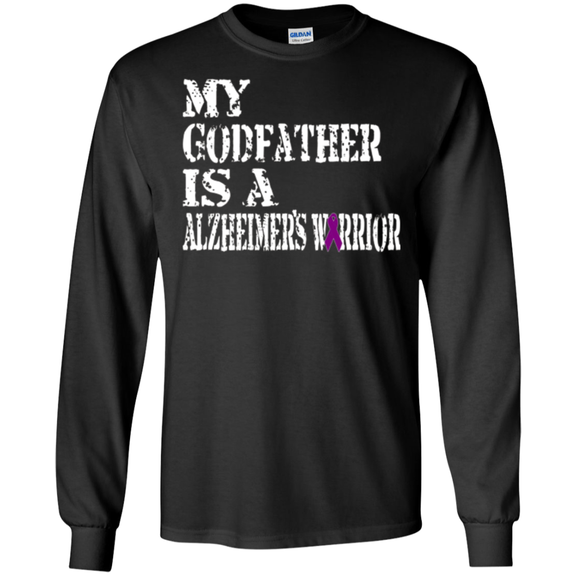Alzheimer's Awareness Shirt For Godfathers Purple Ribbon Tee