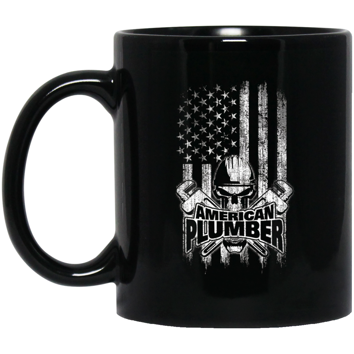 American Plumber T-Shirt Skull and Wrenches