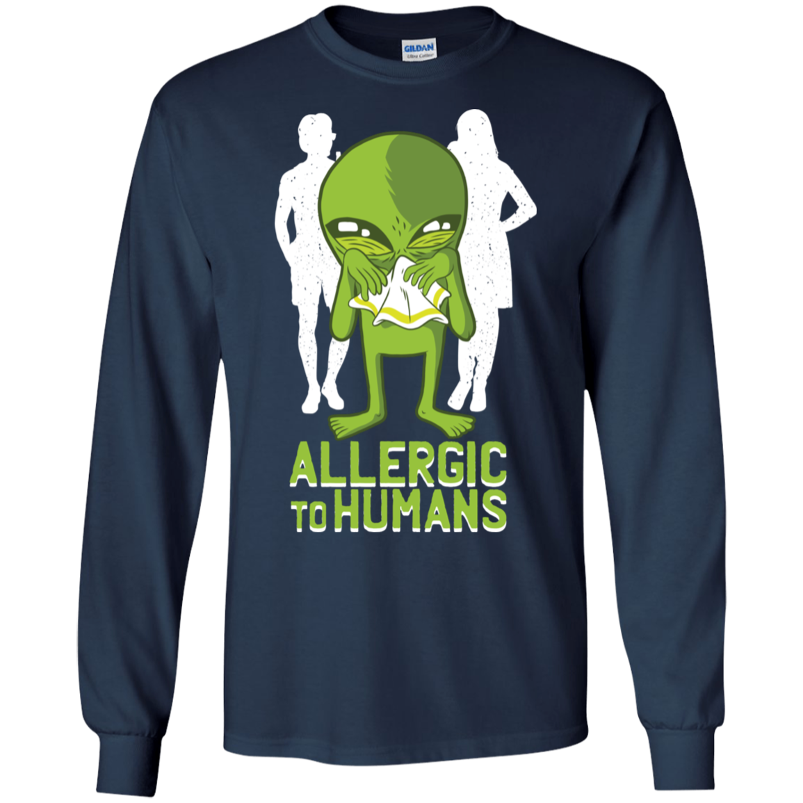 Allergic To Humans Funny Alien Galaxy Space Abduction Shirt