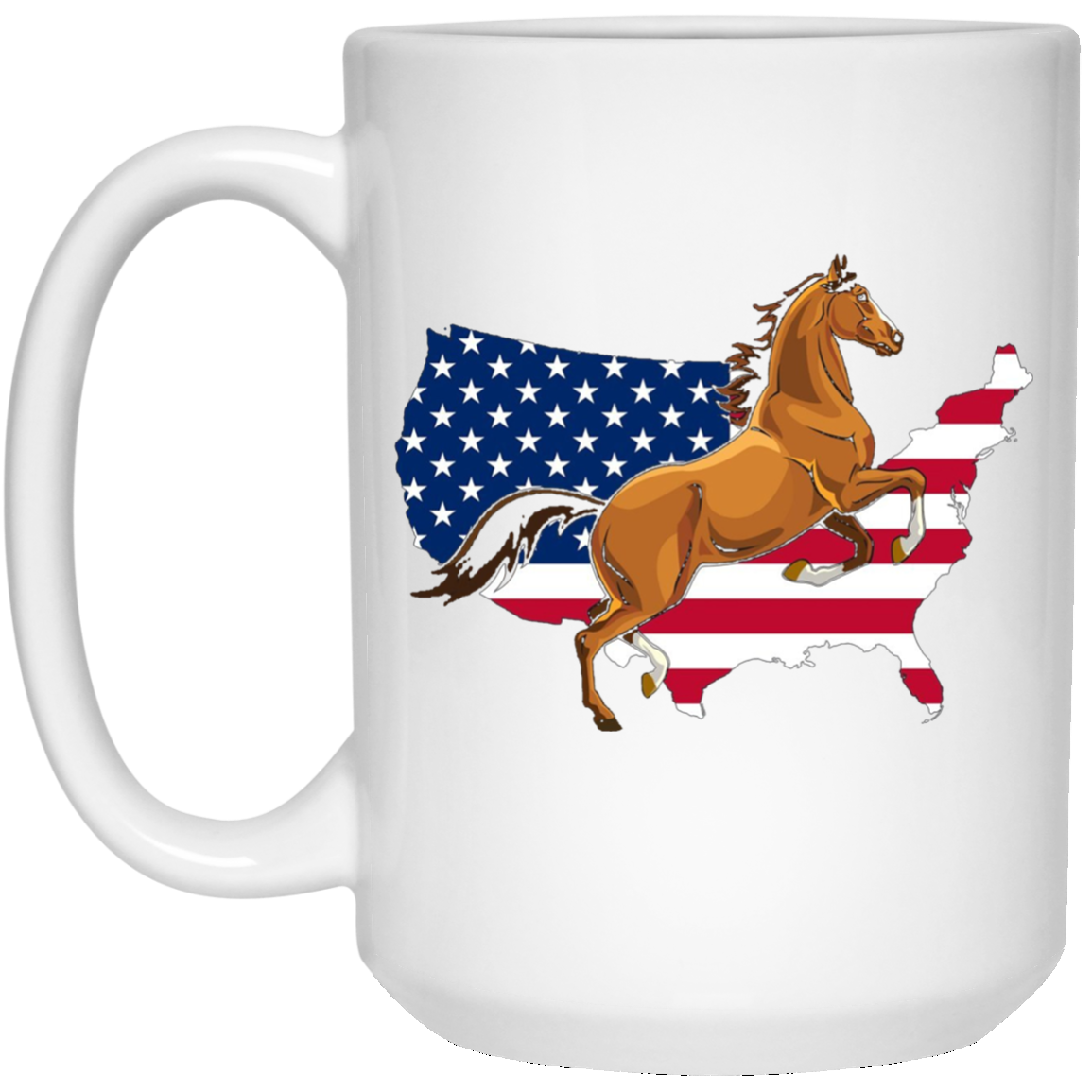 America Map Horse USA Flag Happy 4th Of July Shirt