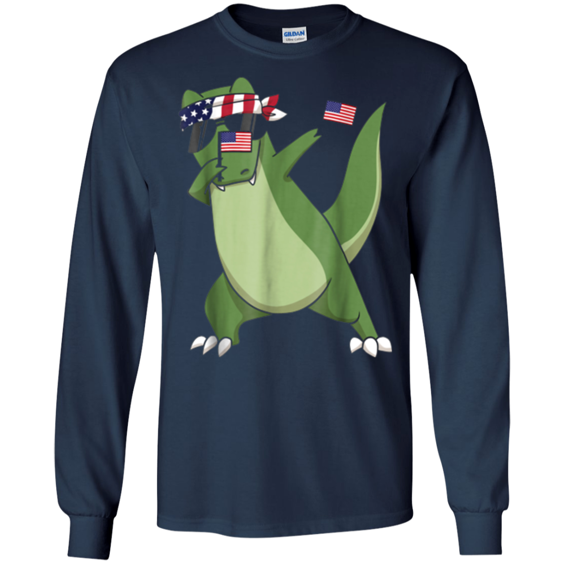 American Pride T-Rex Dinosaur USA Dabbing Funny T Shirt