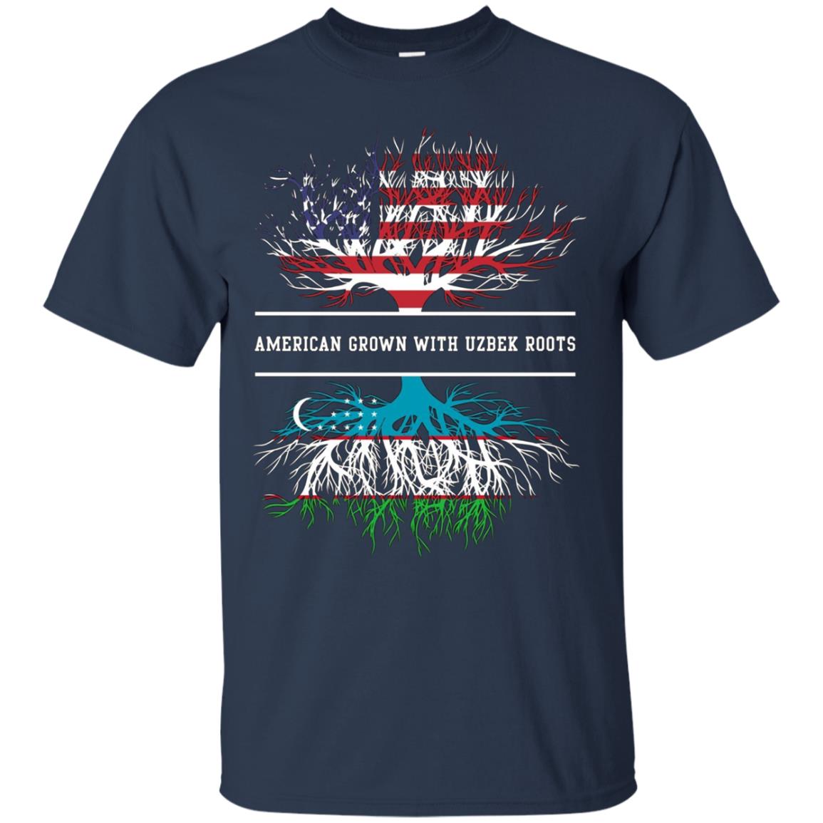 American Grown With Uzbek Roots T-Shirt Uzbekistan Tee