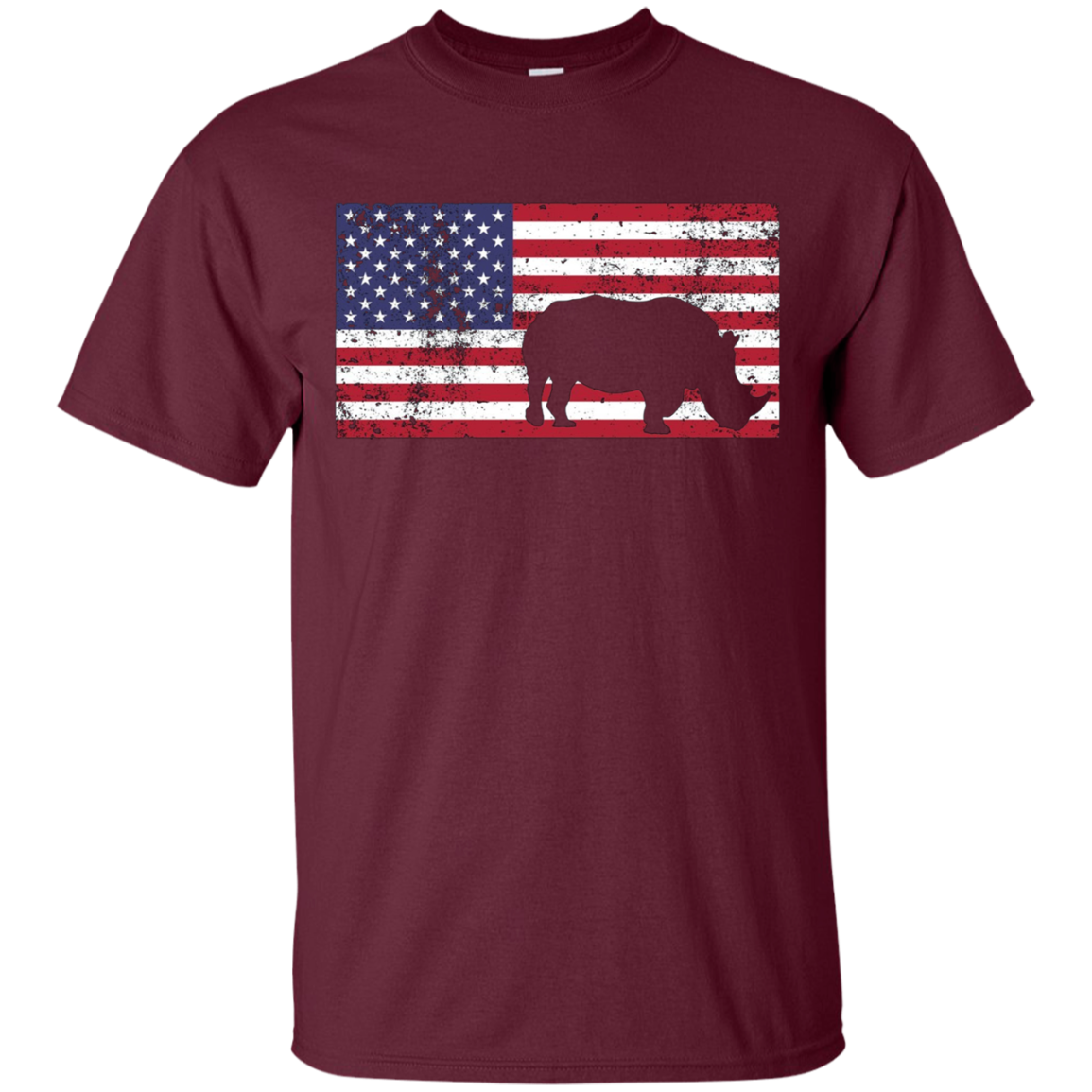 American Flag Rhino Love Conservation Rhinoceros T-Shirt Fun