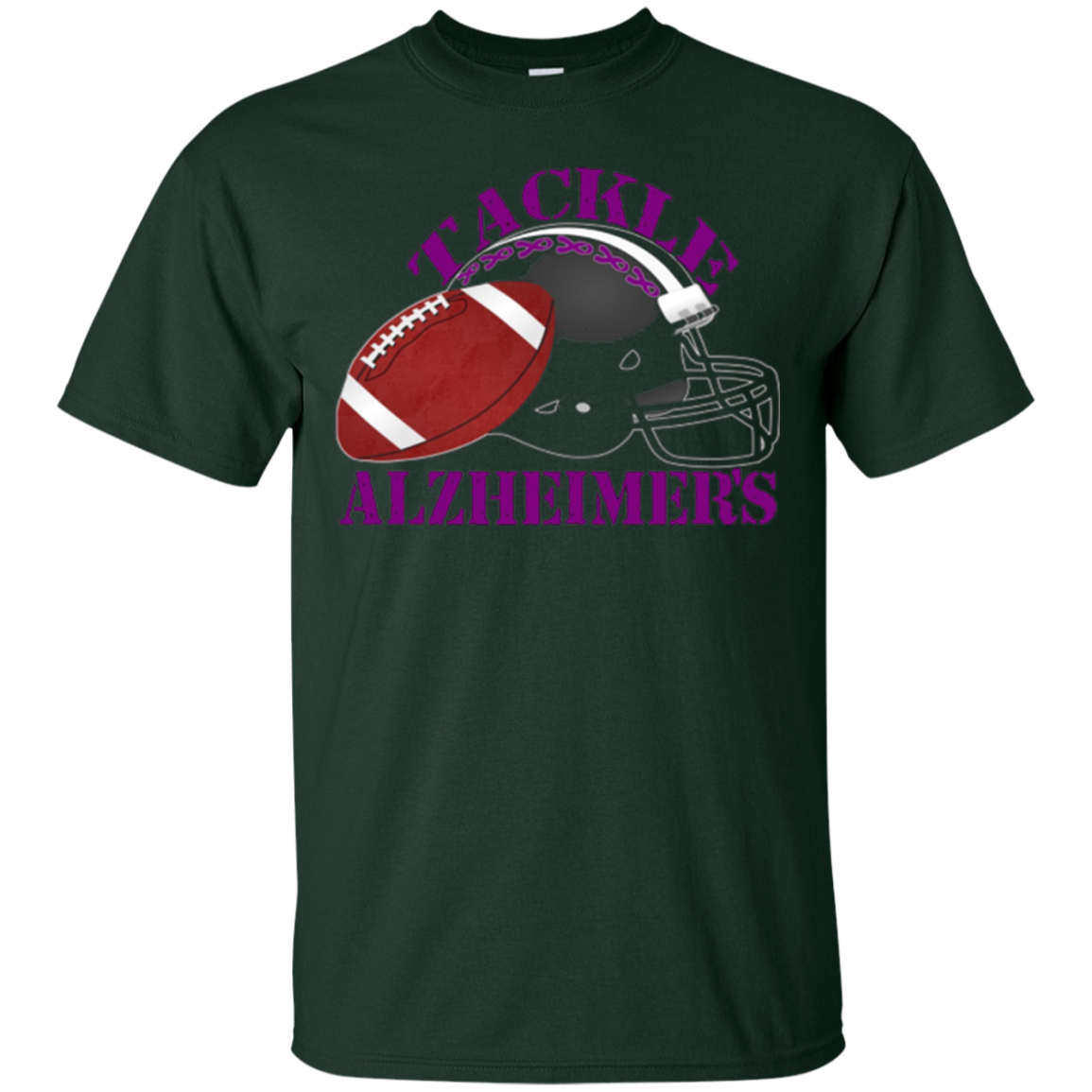 Alzheimer Awareness Purple Ribbon T-Shirt For Football Fans