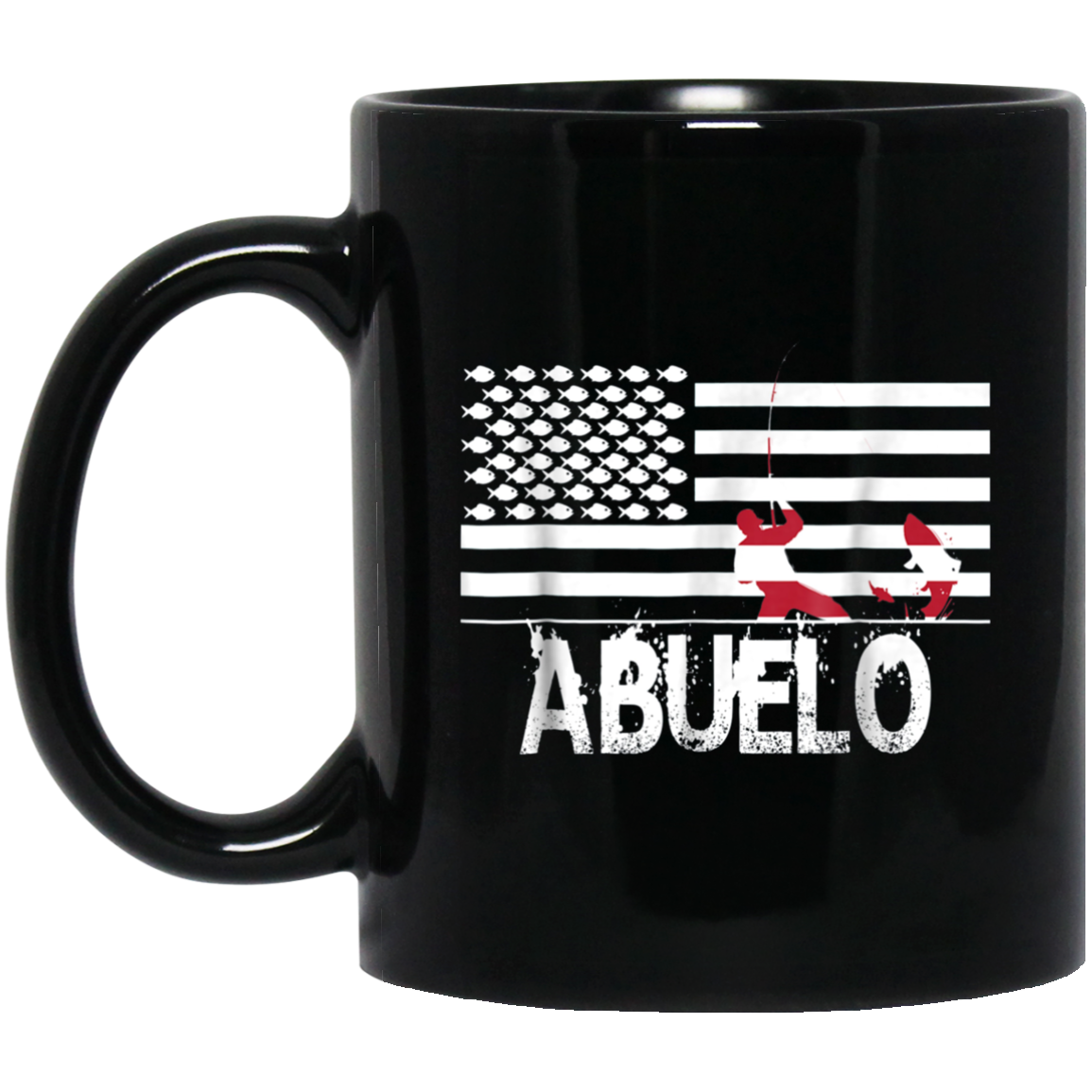 ABUELO Fishing Shirt with Patriotic Flag - Fishing Dad Gifts