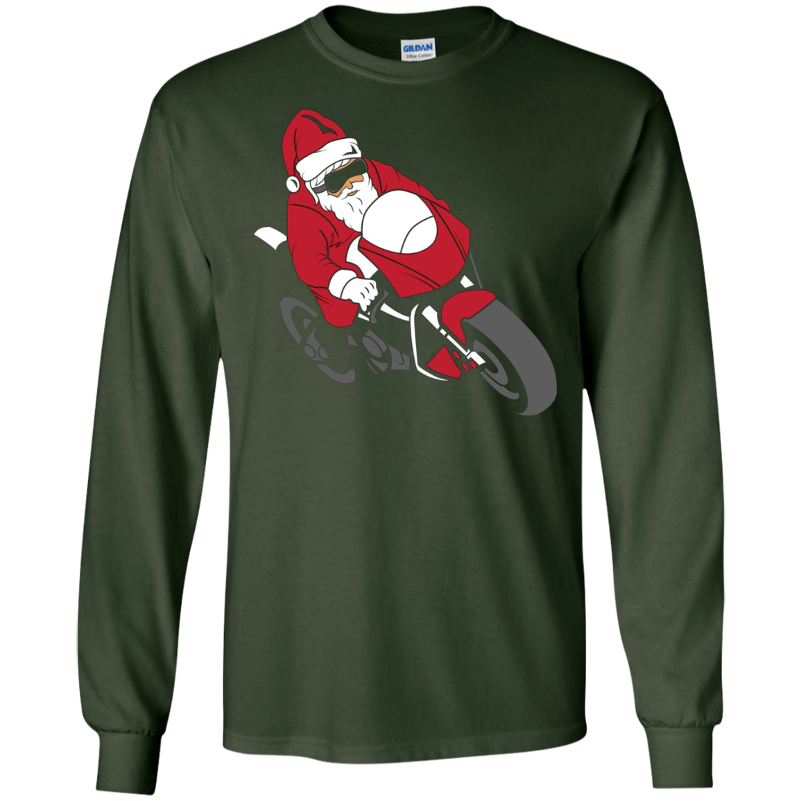 Santa Motorcycle T-Shirt | Funny Christmas Bike Shirt