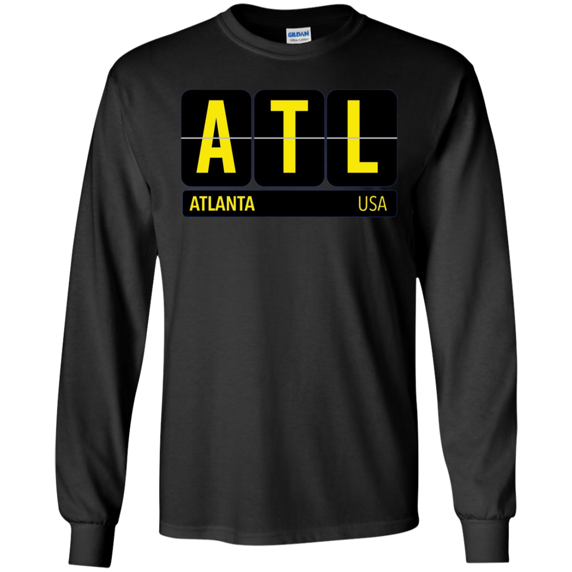 ATL Atlanta Georgia USA Travel Souvenir Long Sleeve (Yellow)