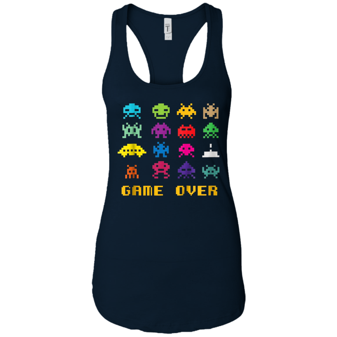"Game Over" retro alien invaders tshirt 80s 8-bit video game
