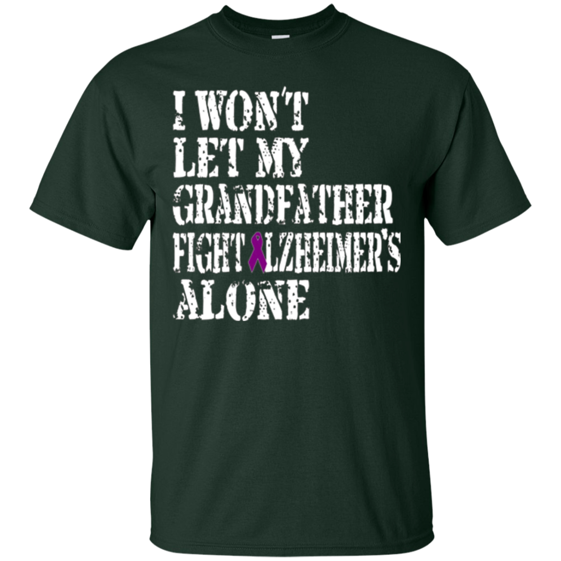 Alzheimer's Awareness Tee For Grandfather Purple Ribbon Tees