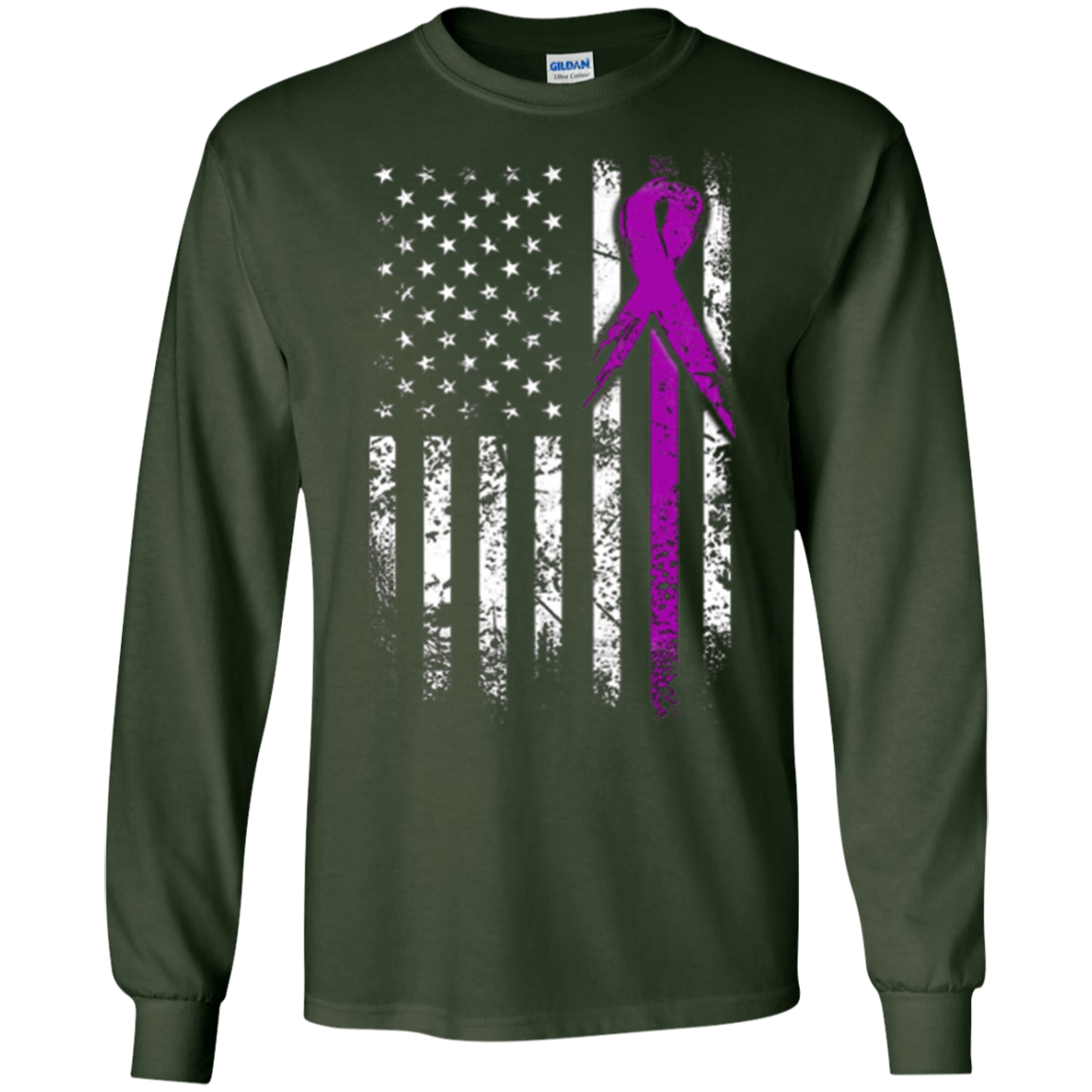 Alzheimer T-Shirt, American Flag Grunge Shirt