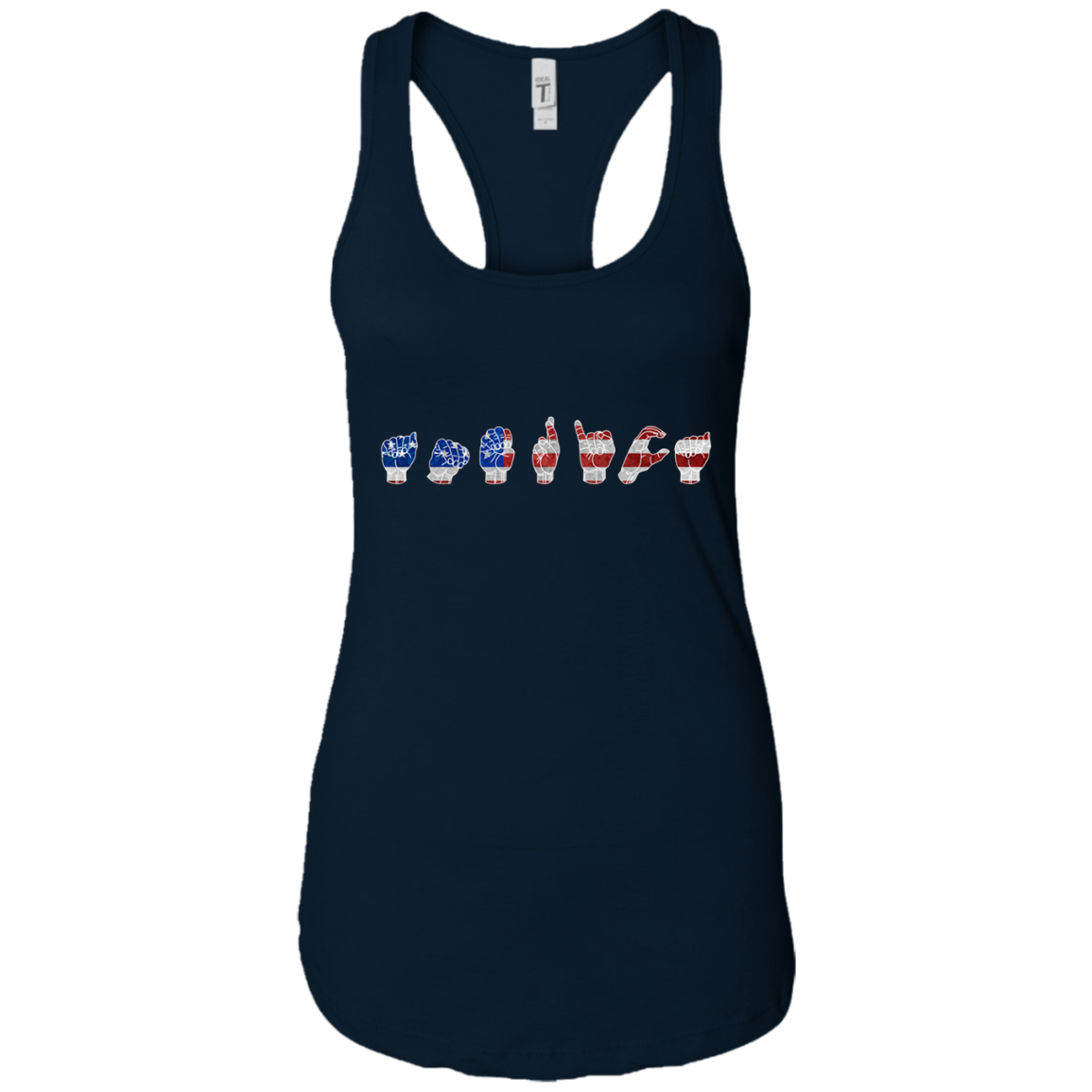 American Flag Patriotic Sign Language ASL Long Sleeve Shirt