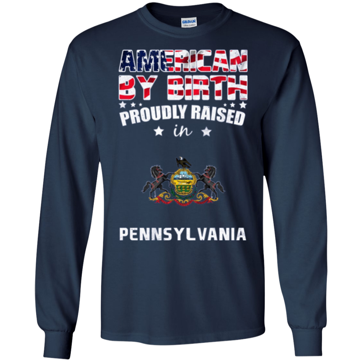 American By Birth Proudly Raised In Pennsylvania Flag Shirt