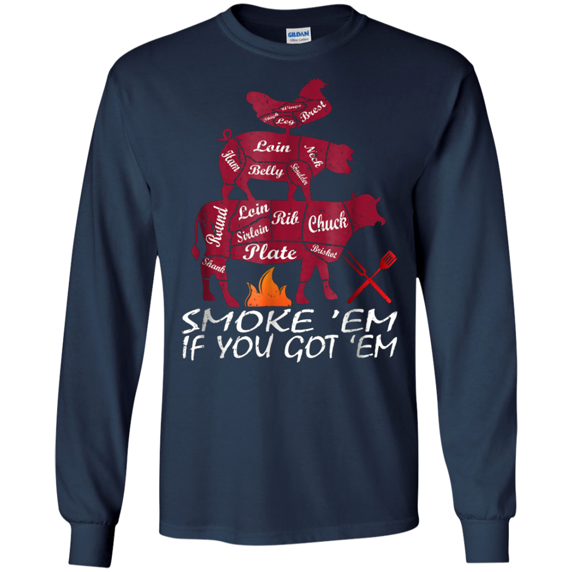 Authentic Smoke Em If You Got Em Shirt BBQ Fathers Day Tee