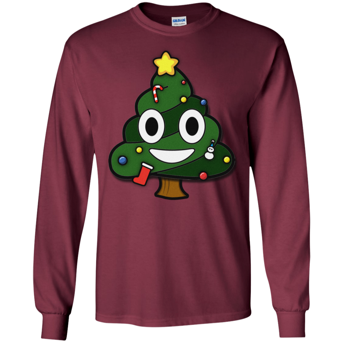 Christmas Tree Poop Emoticon Funny Christmas Shirt