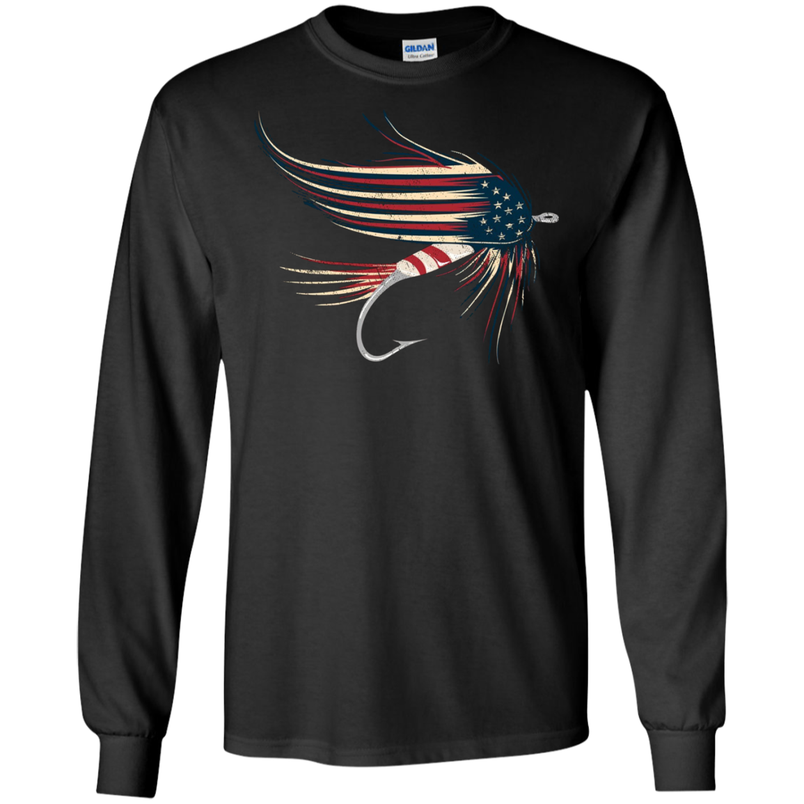 American Flag Salmon Fly T-Shirt