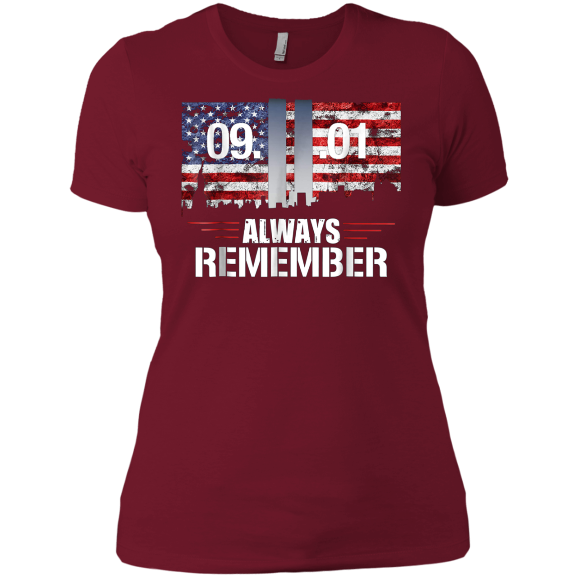 Always Remember 9/11 Memorial USA Flag Patriot Day Tee