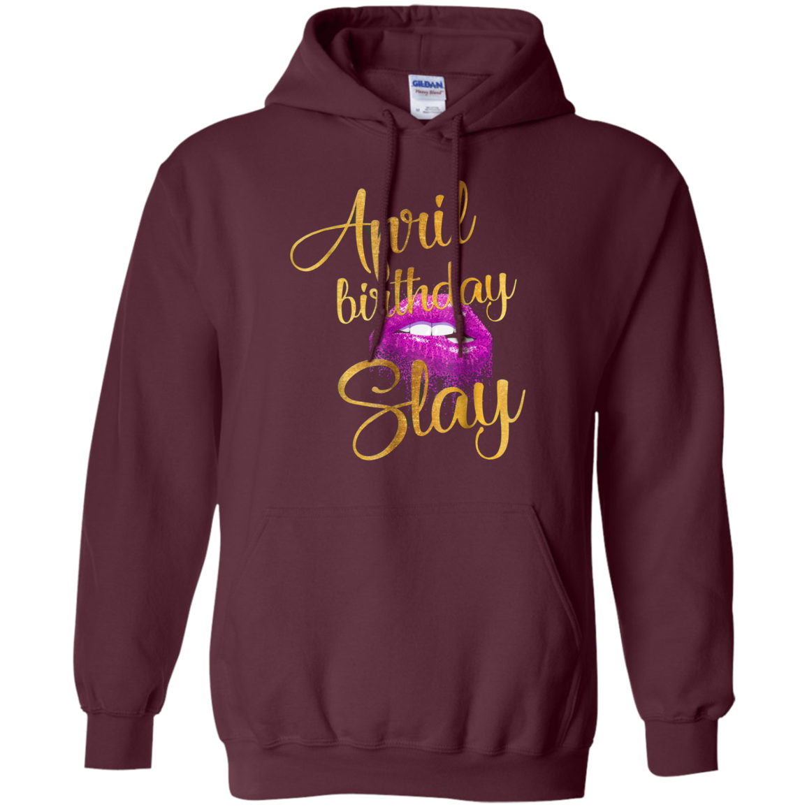 April Birthday Purple Lips Slay T-shirt Birthday Gift