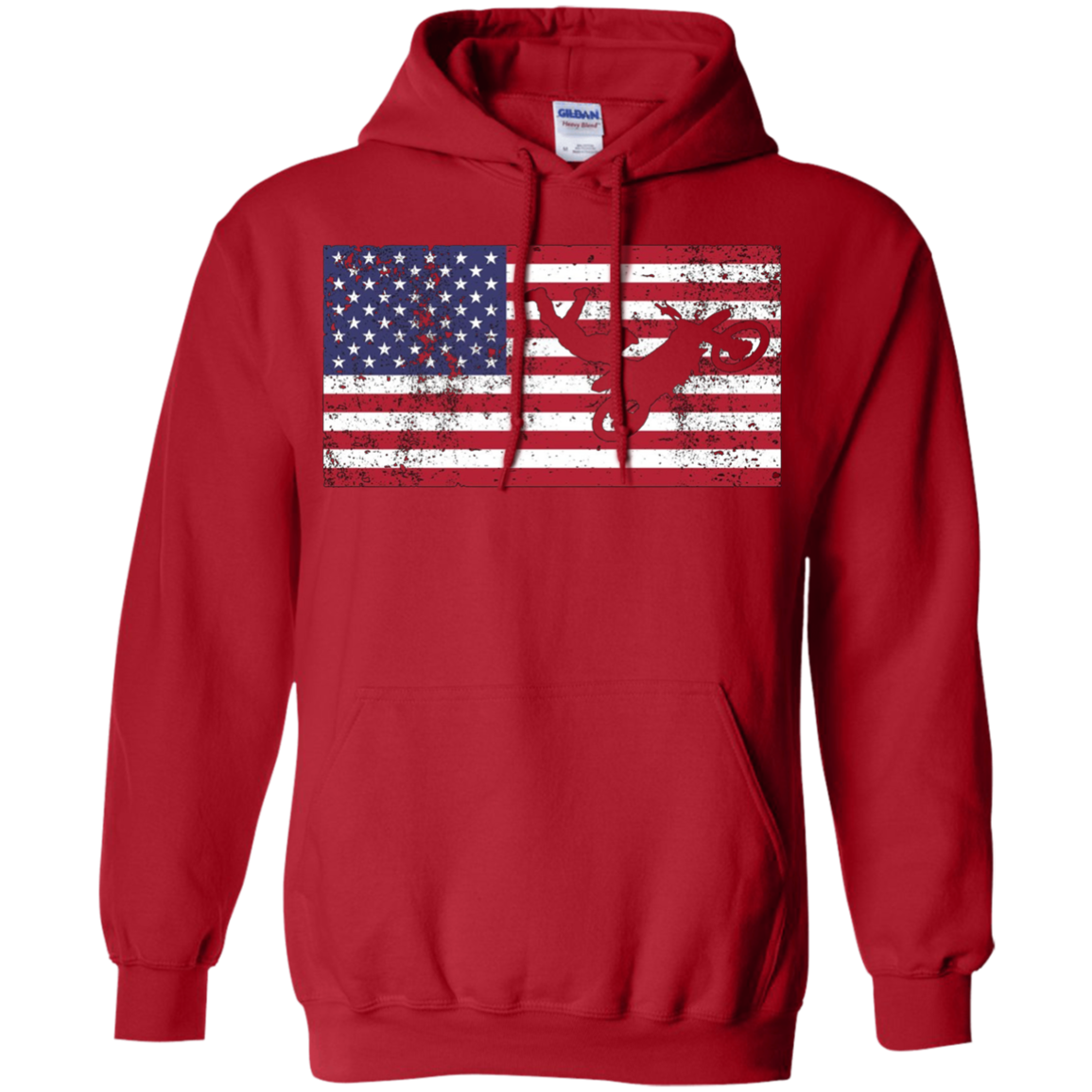 American Flag Motocross Motorcycle Patriotic T-Shirt Fun