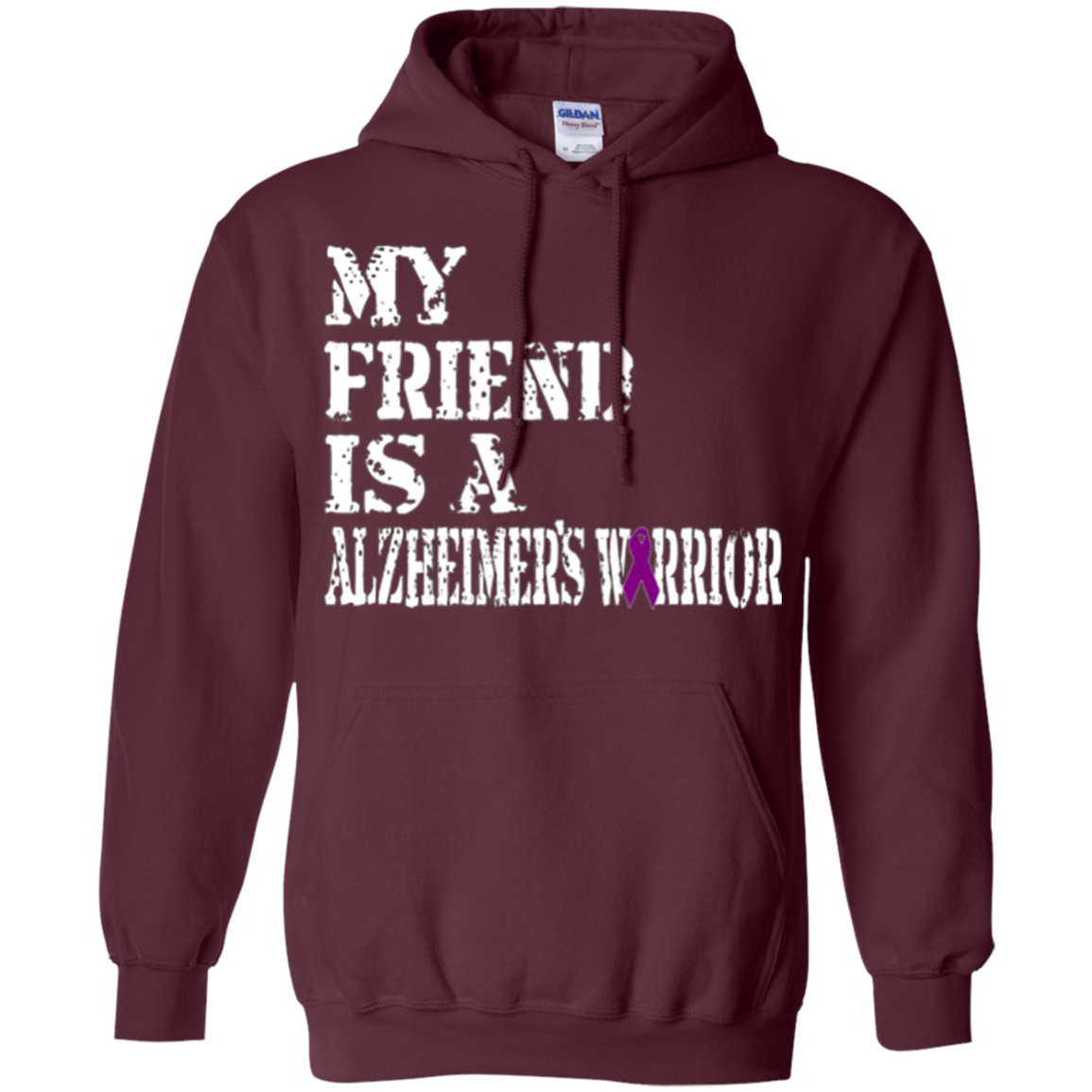 Alzheimer's Awareness T-Shirt For Friends Purple Ribbon Tee