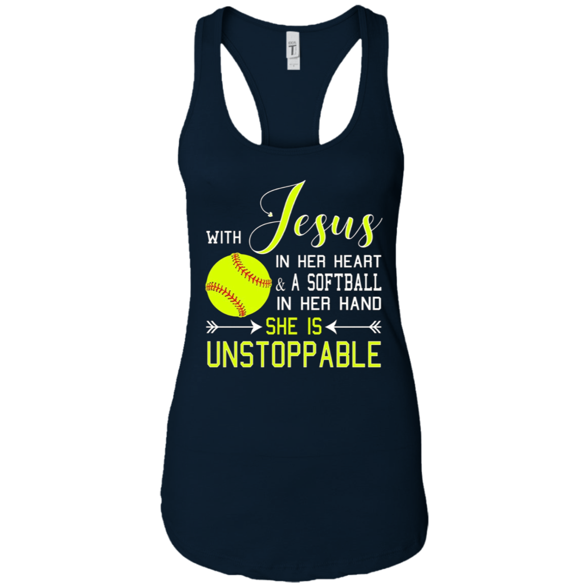 WITH JESUS IN HER HEART & A Softball Hand She Is T-Shirt