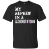 Image of Alzheimer's Awareness T Shirt For Nephews Purple Ribbon Tee