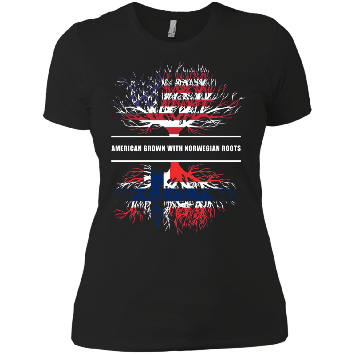 American Grown With Norwegian Roots T-Shirt Norway Tee