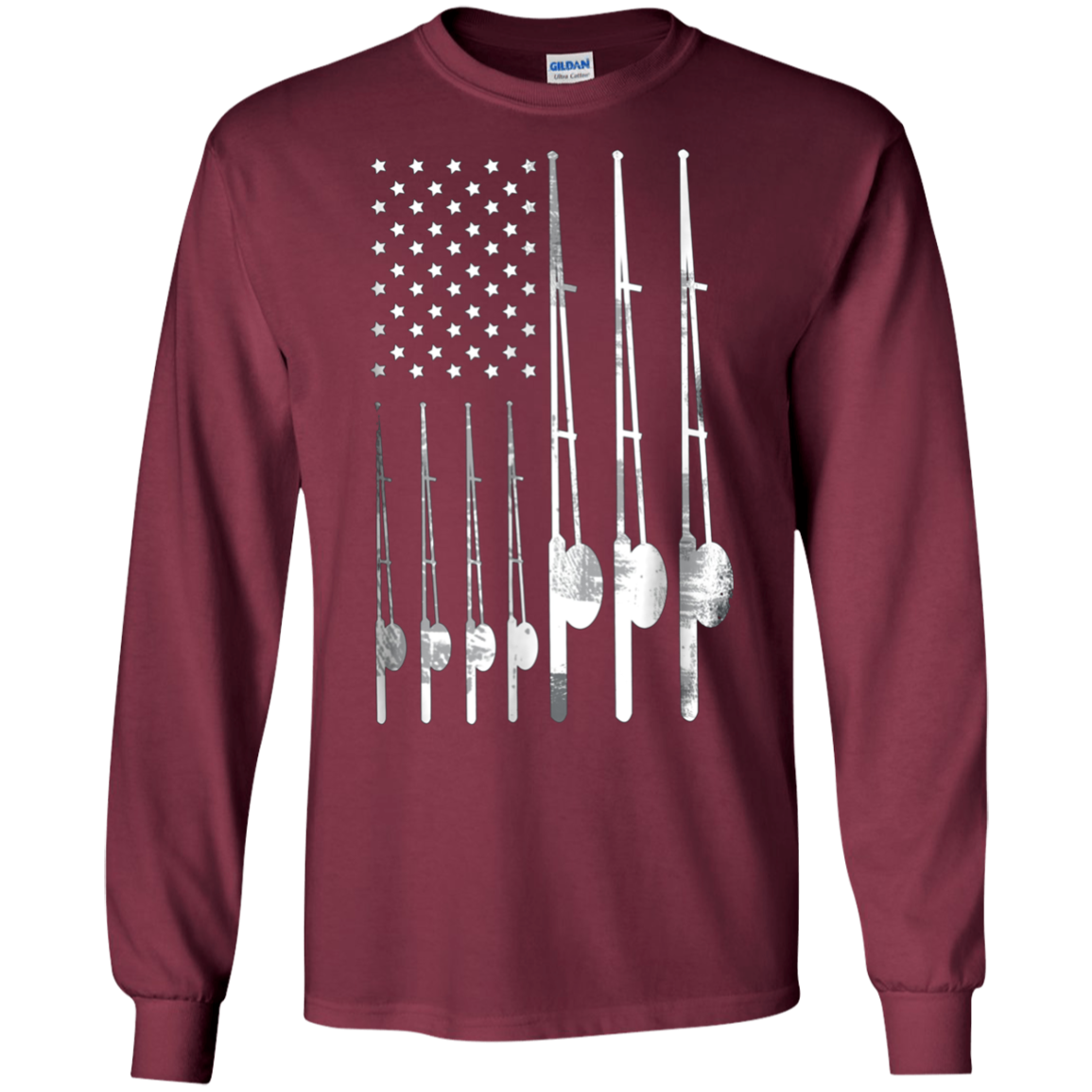 'Patriotic Fishing USA Flag' Cool Fishing July 4th Shirt