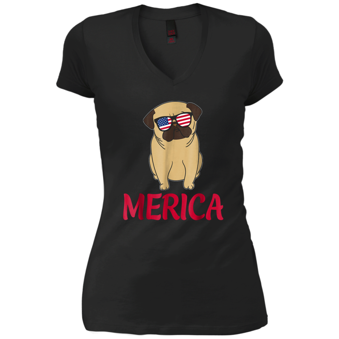 American Flag Pug T-Shirt 4th July Shirt Gift 2018