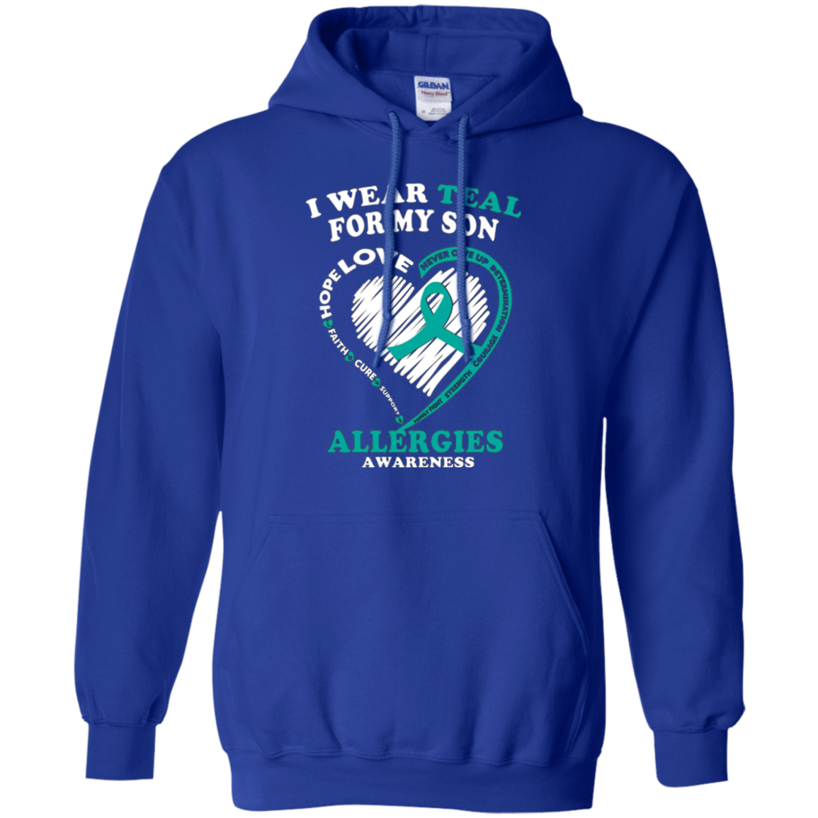 T-shirt de sensibilisation aux allergies - Je porte du sarcelle pour mon fils