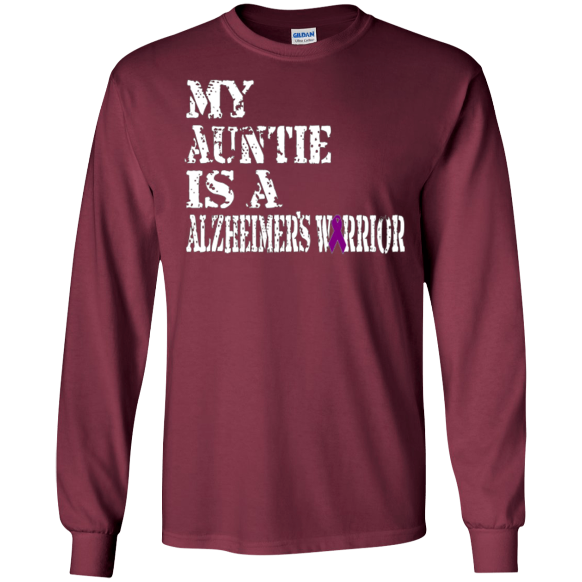 Alzheimer's Awareness Shirt For Aunties Purple Ribbon Tee