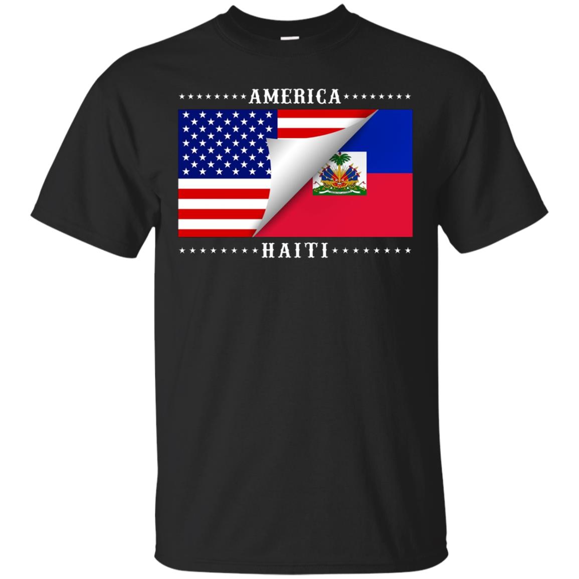 American Haitian Flag Stars T-Shirt Great Gift Tee