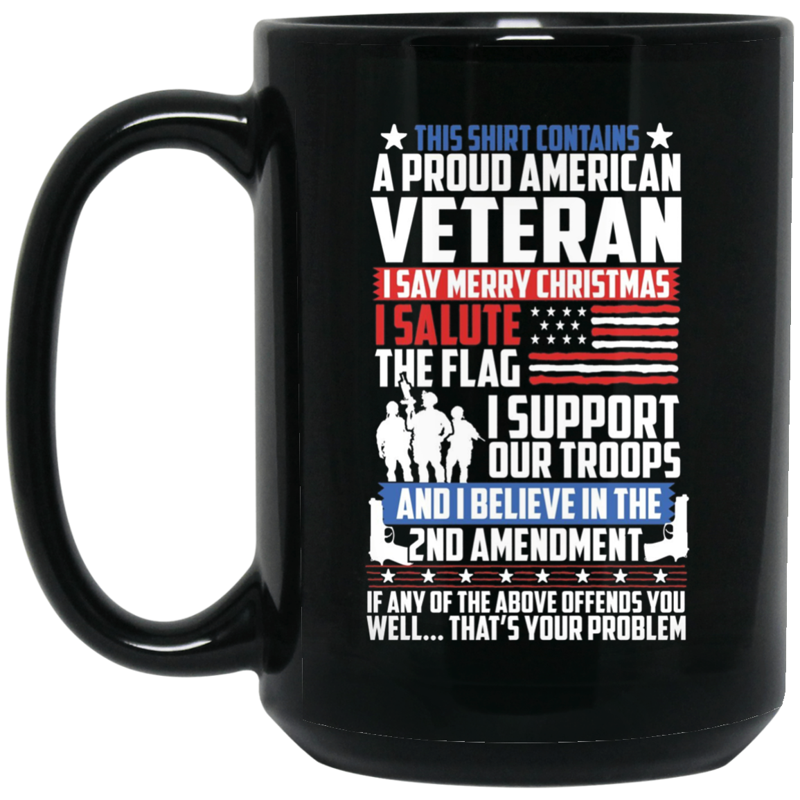 A Proud American Veteran Support Guns Troops Flag LS Shirt