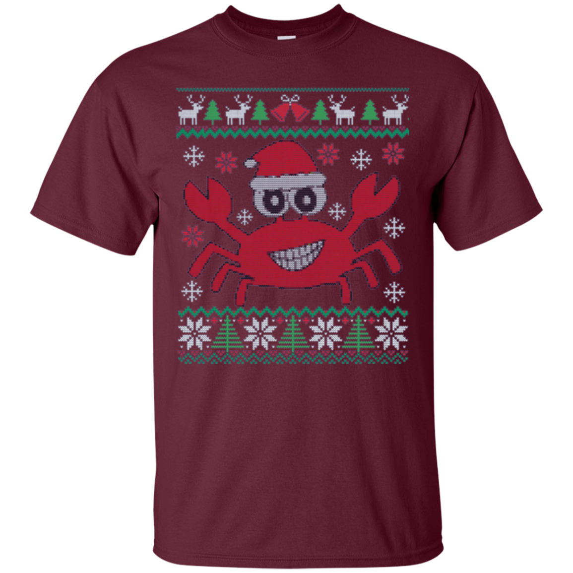 Santa Claws Festive Crab Ugly Christmas Sweater T-Shirt