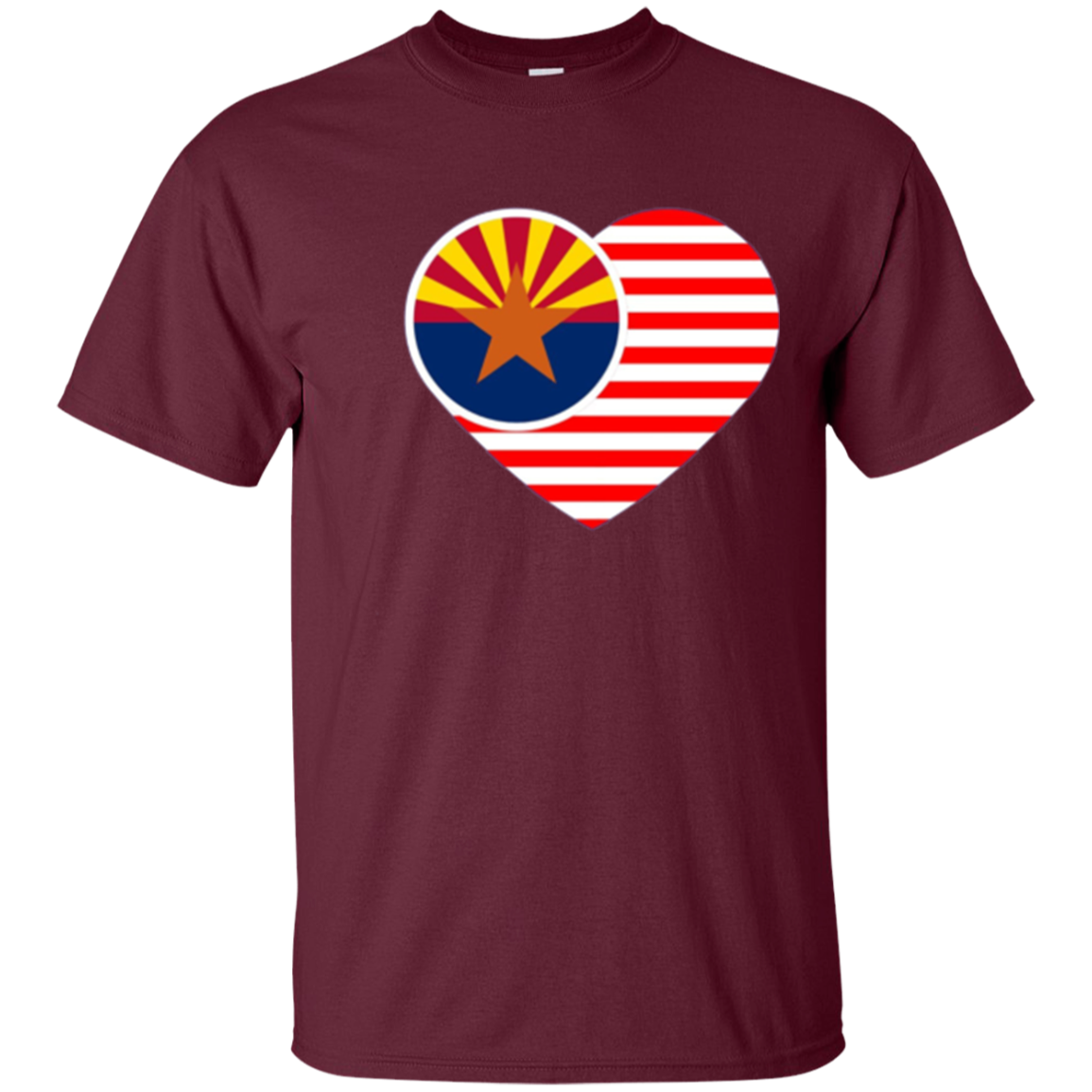 Arizona Flag Shirt USA American Flag T-Shirt Vintage Heart