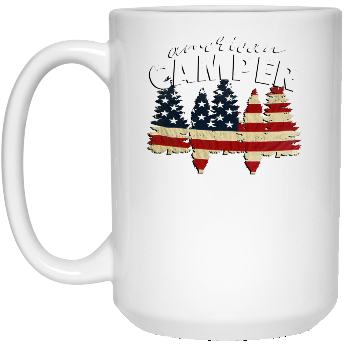 American Camper U.S. Flag Patriotic Camping T Shirt