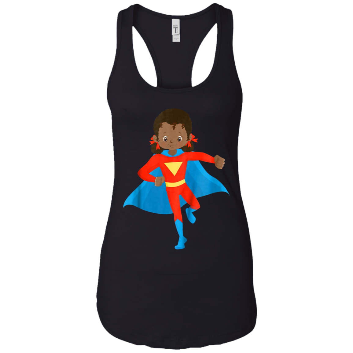 African American Girl Super Hero Kids T Shirt