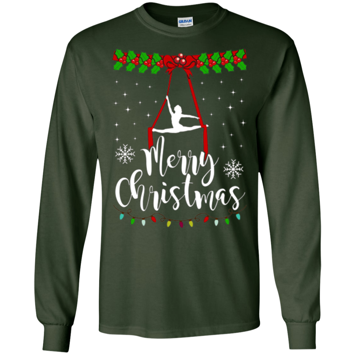 Aerial Yoga Merry Christmas T-shirt Ugly Christmas Yoga