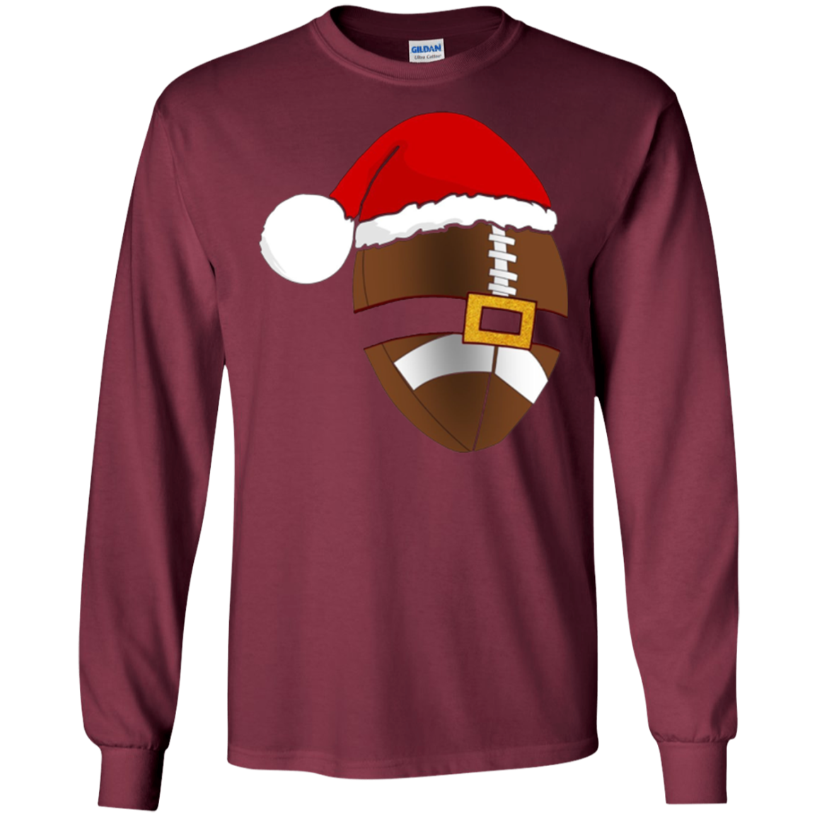 Santa Football Christmas Sports T-Shirt