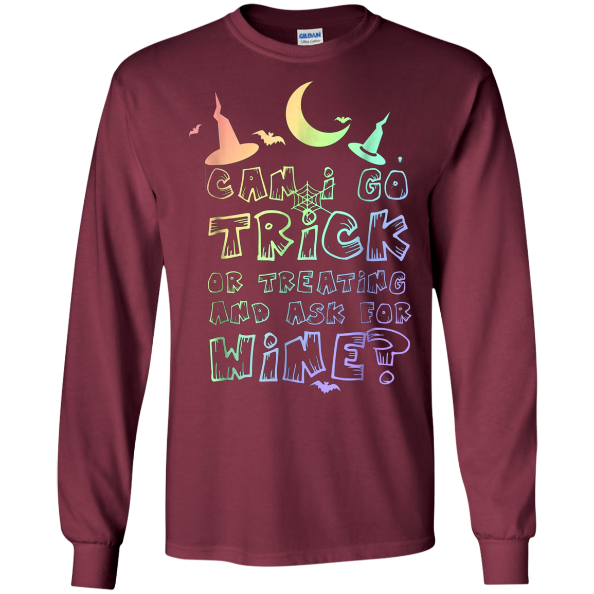 Adult Trick Or Treating For Wine Rainbow T-Shirt
