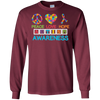 Image of Autism Awareness Peace Love Hope Puzzle Ribbon T-shirt