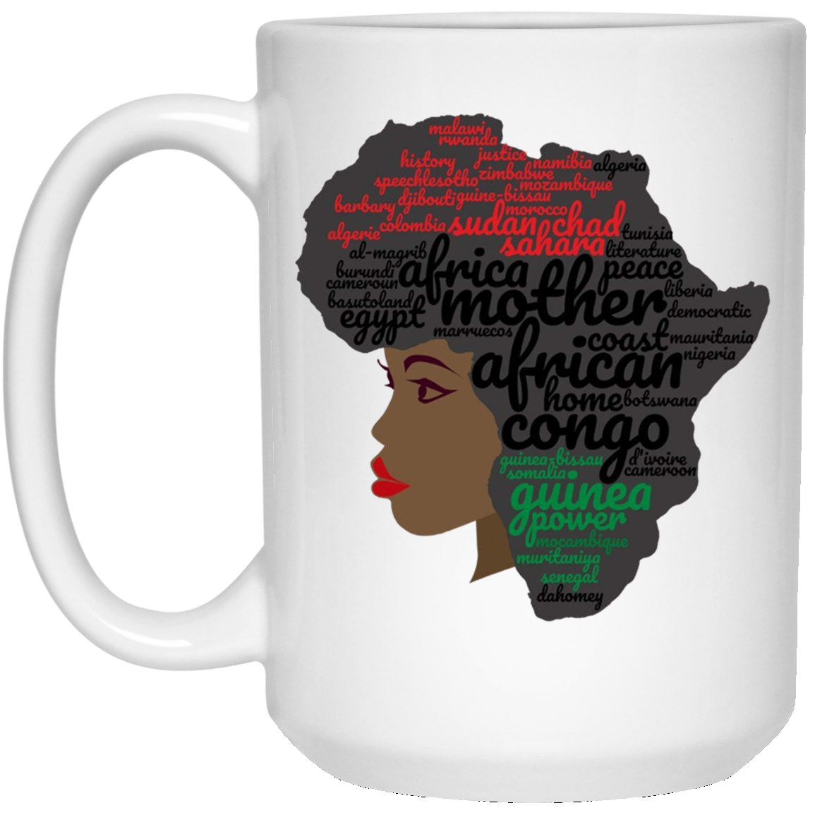 Afro Word Art Natural Hair T-Shirt for Black Women