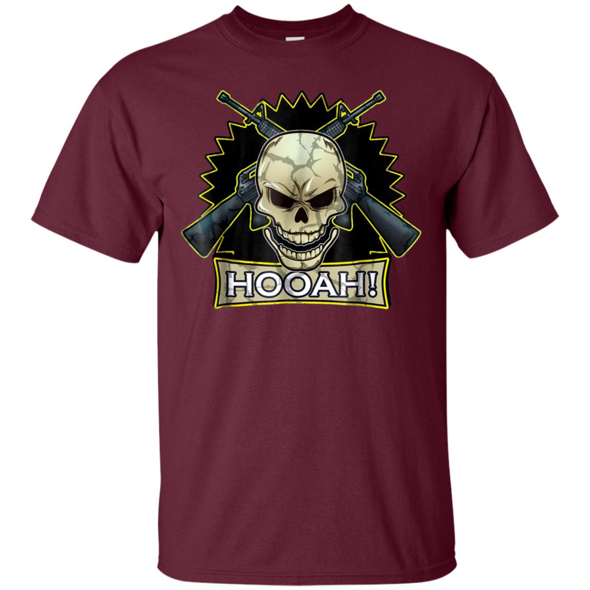 Army Veteran Military Skull Hooah T-Shirt