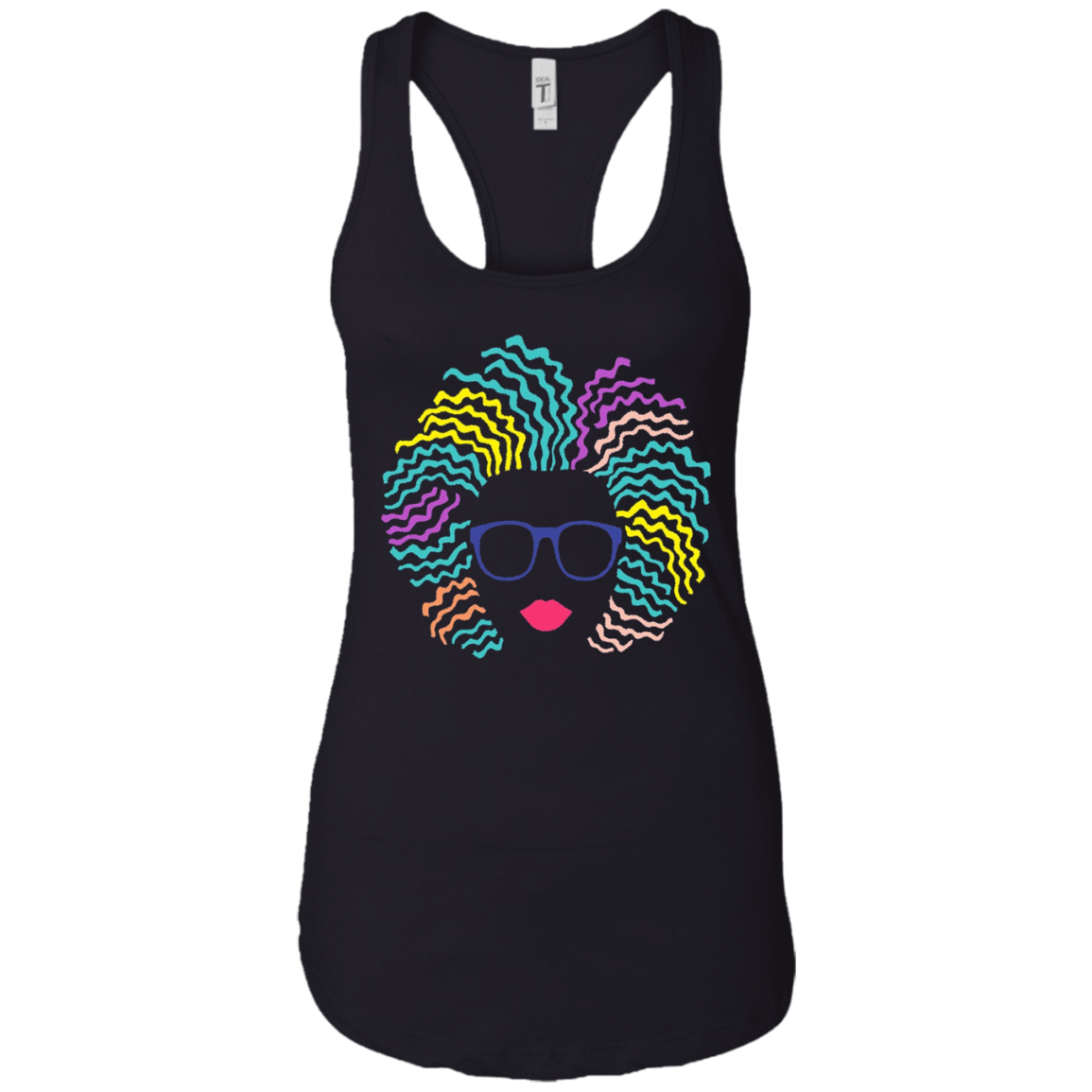 Afro Girl T-Shirt: Natural Hair & Glasses, Black Women Art