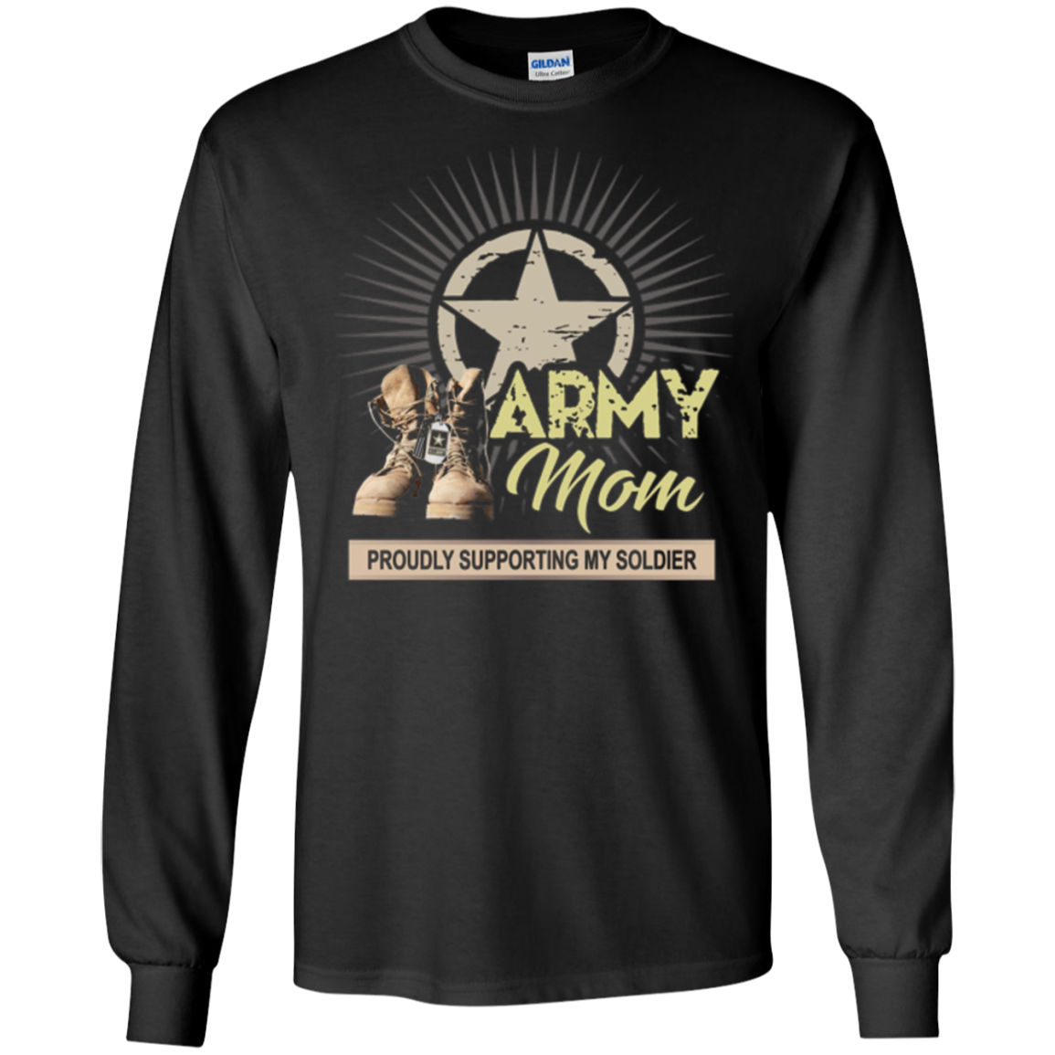 Army Mom Proudly Supporting My Soldier T-Shirt Veterans Gift