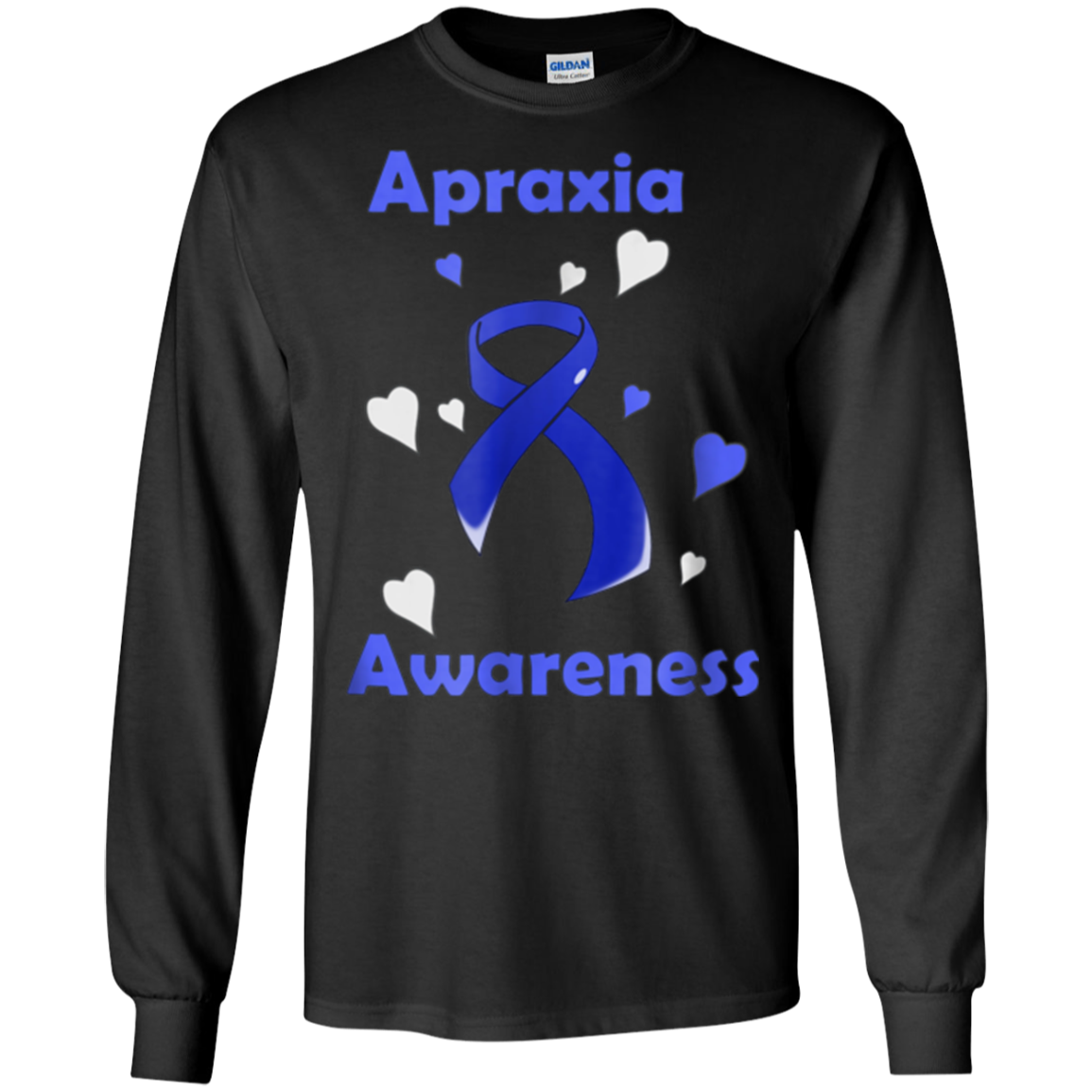 Apraxia Awareness Ribbon With Hearts T Shirt