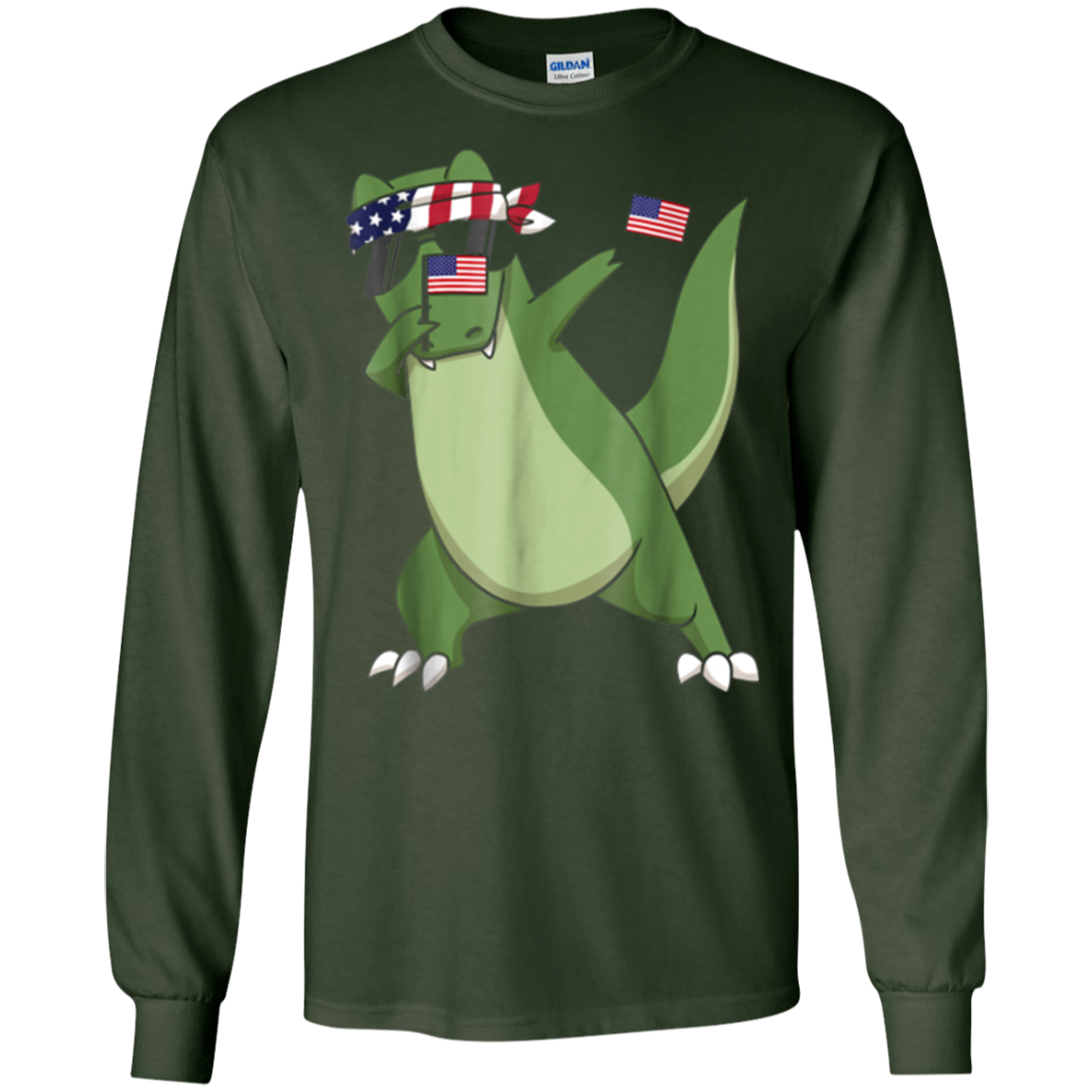 American Pride T-Rex Dinosaur USA Dabbing Funny T Shirt