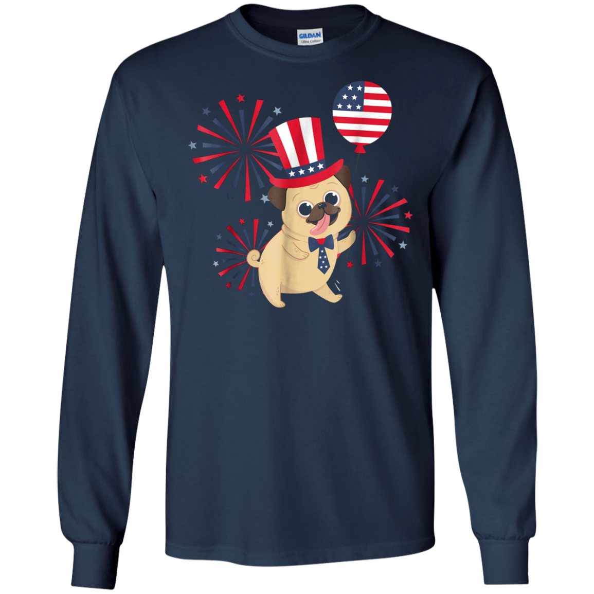 4th of July T-Shirt - Funny Fourth of July Pug Shirt