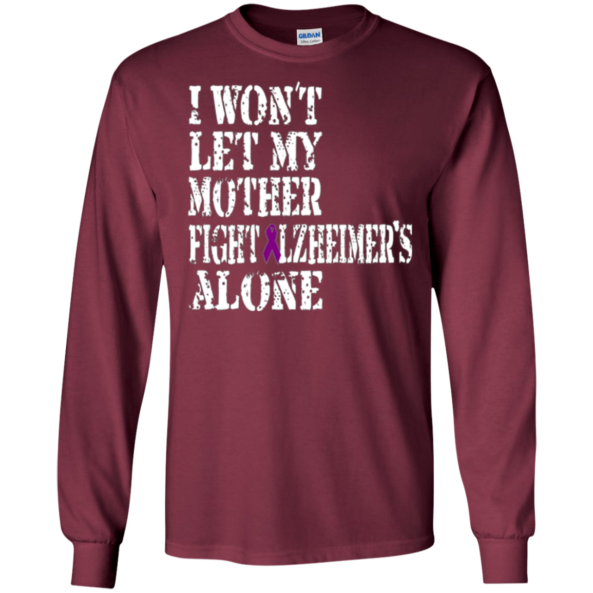 Alzheimer's Awareness T-Shirt For Mothers Purple Ribbon Tee