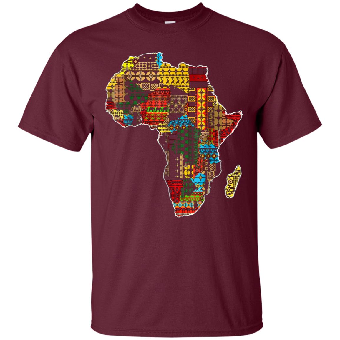 African pride traditional ethnic pattern Africa map t-shirt